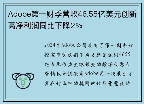 Adobe第一财季营收46.55亿美元创新高净利润同比下降2%